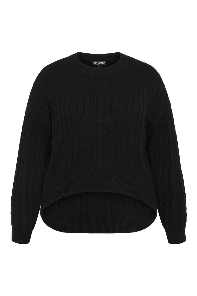 Kenia Cable Stitch Sweater, Alternate, color, BLACK