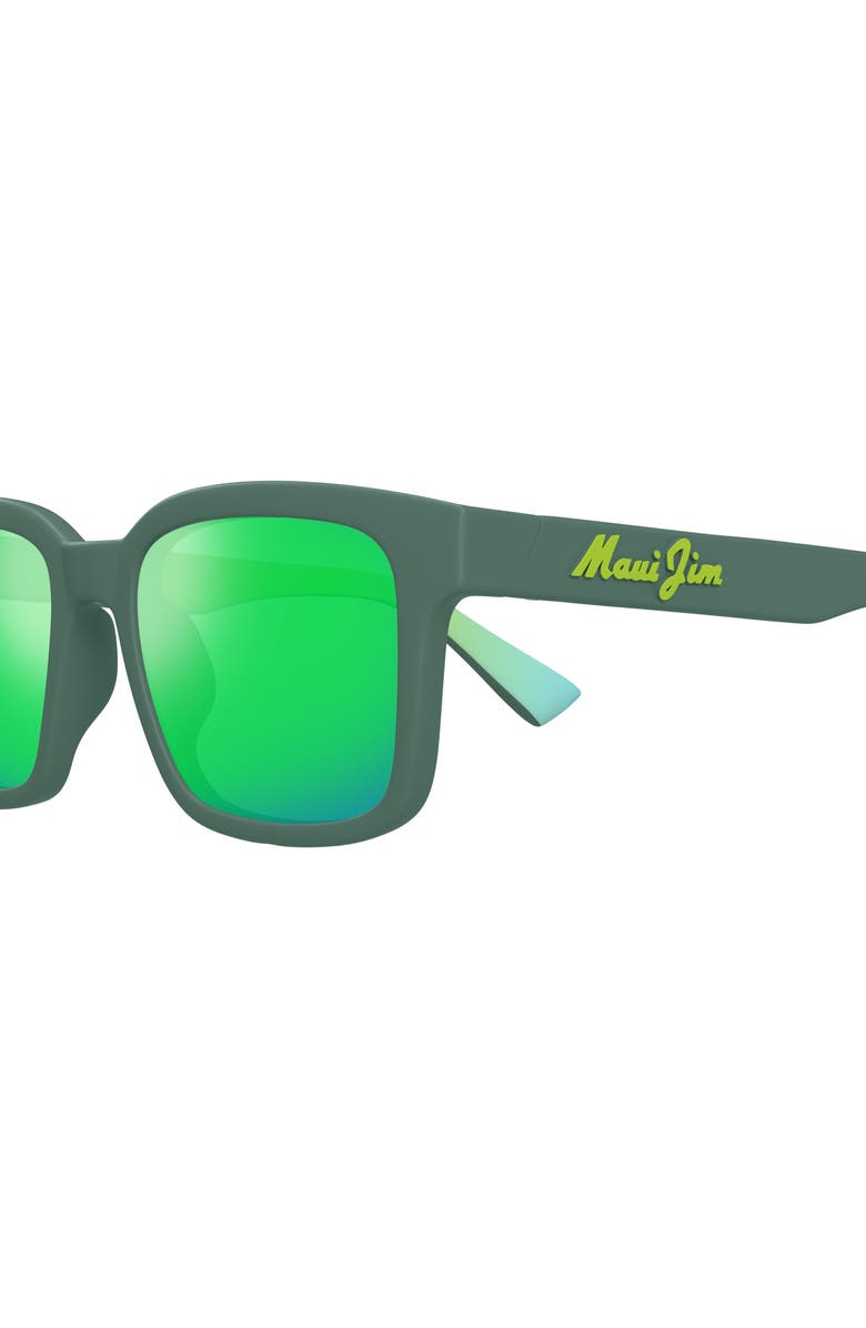 Maui Jim Opiopio AF 54mm PolarizedPlus2<sup>®</sup> Rectangular Sunglasses, Alternate, color, Matte Green W/ Greens Grad Int