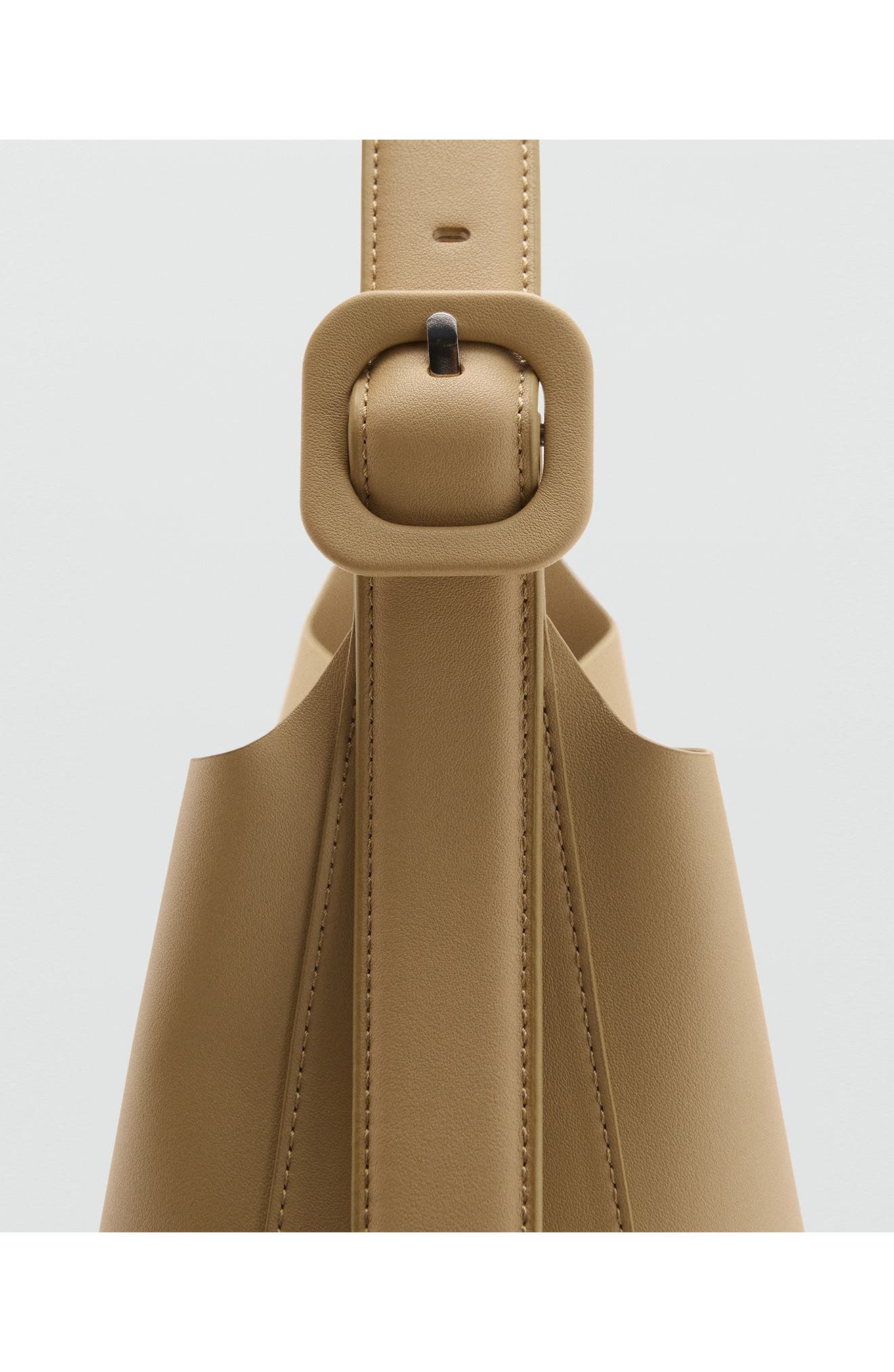 MANGO Faux Leather Bucket Bag, Alternate, color, Vanilla