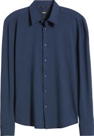 BOSS Roan Kent Knit Button-Up Shirt