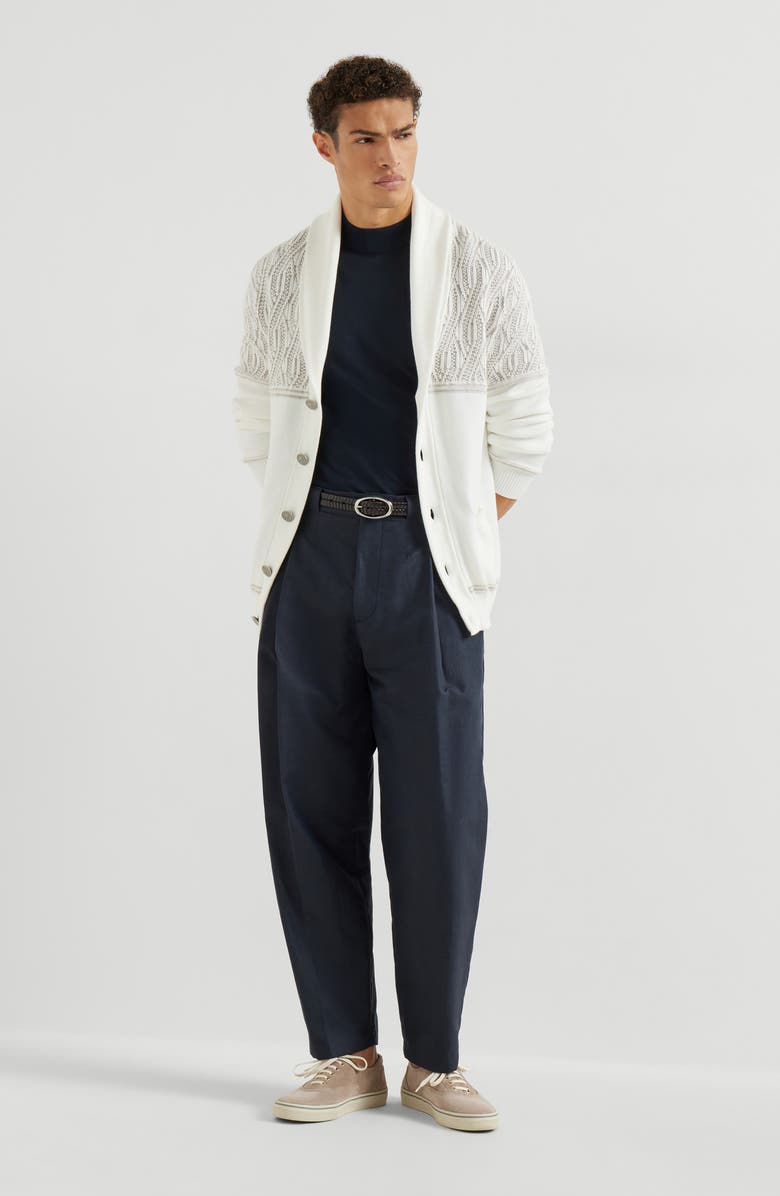 Brunello Cucinelli Jacquard cardigan, Alternate, color, Panama
