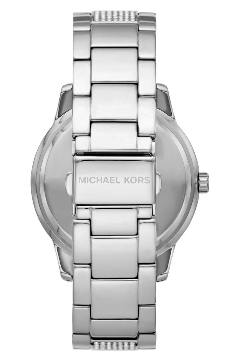 Tibby Pavé Bracelet Watch, 40mm, Alternate, color, SILVER