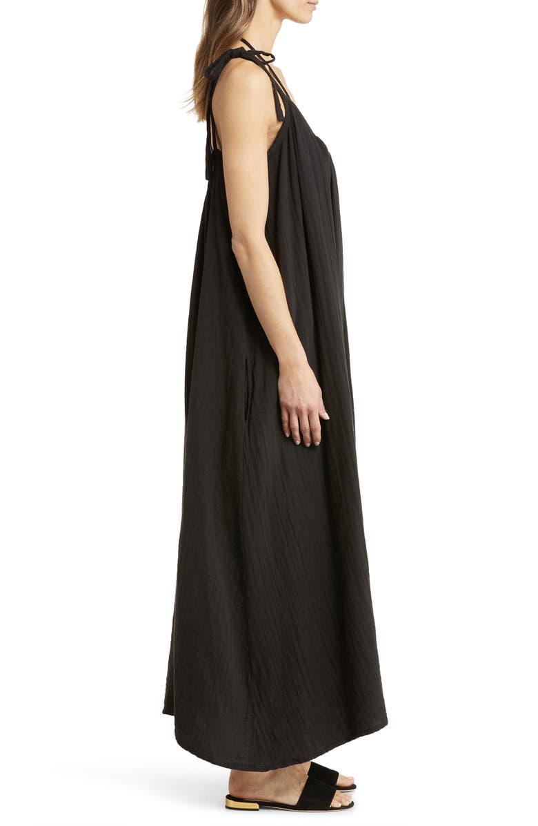 Elan Tie Strap Flowy Cotton Cover-Up Maxi Dress, Alternate, color,
