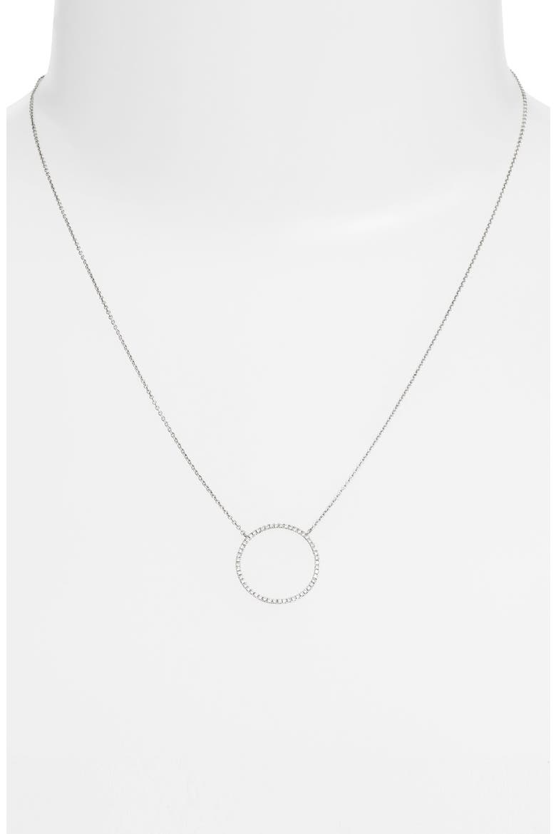 Simple Obsessions Circle Pendant Necklace   (Nordstrom Exclusive), Alternate, color, WHITE GOLD