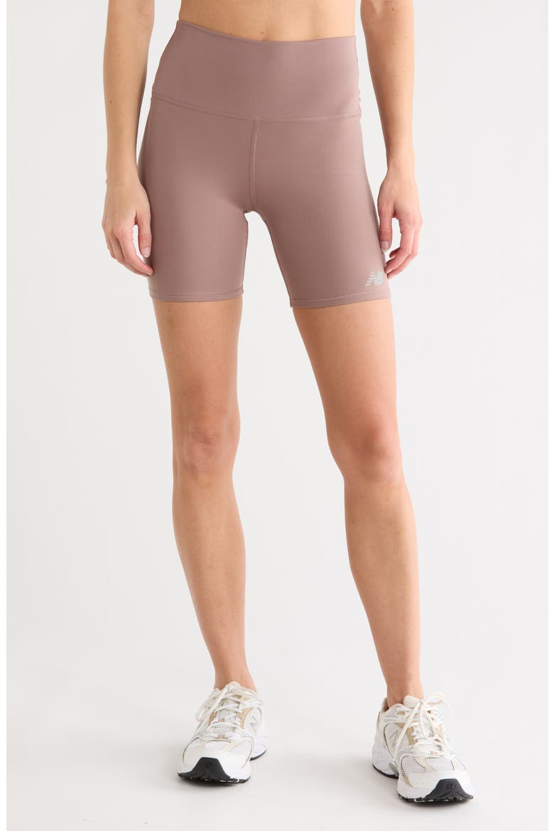 NB Harmony 6-Inch High Rise Performance Athletic Shorts, Main, color, BROWN