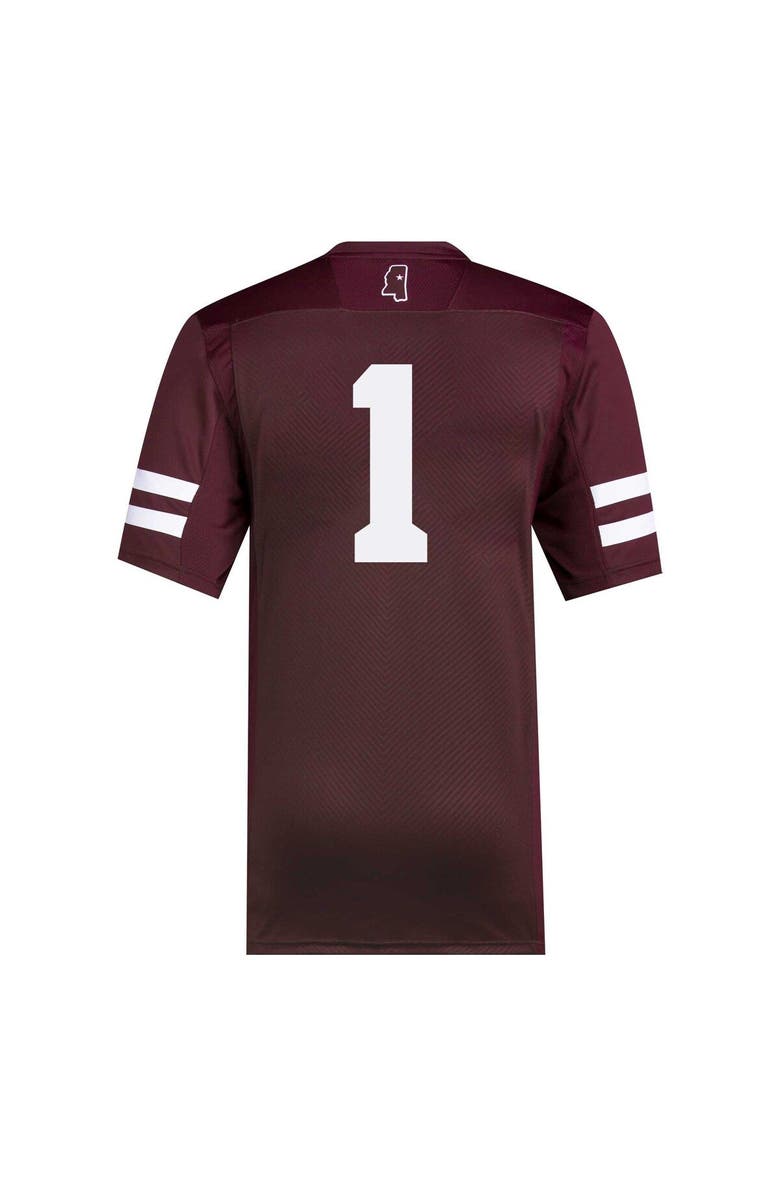 adidas Men's adidas #1 Maroon Mississippi State Bulldogs Premier Football Jersey, Alternate, color, Maroon