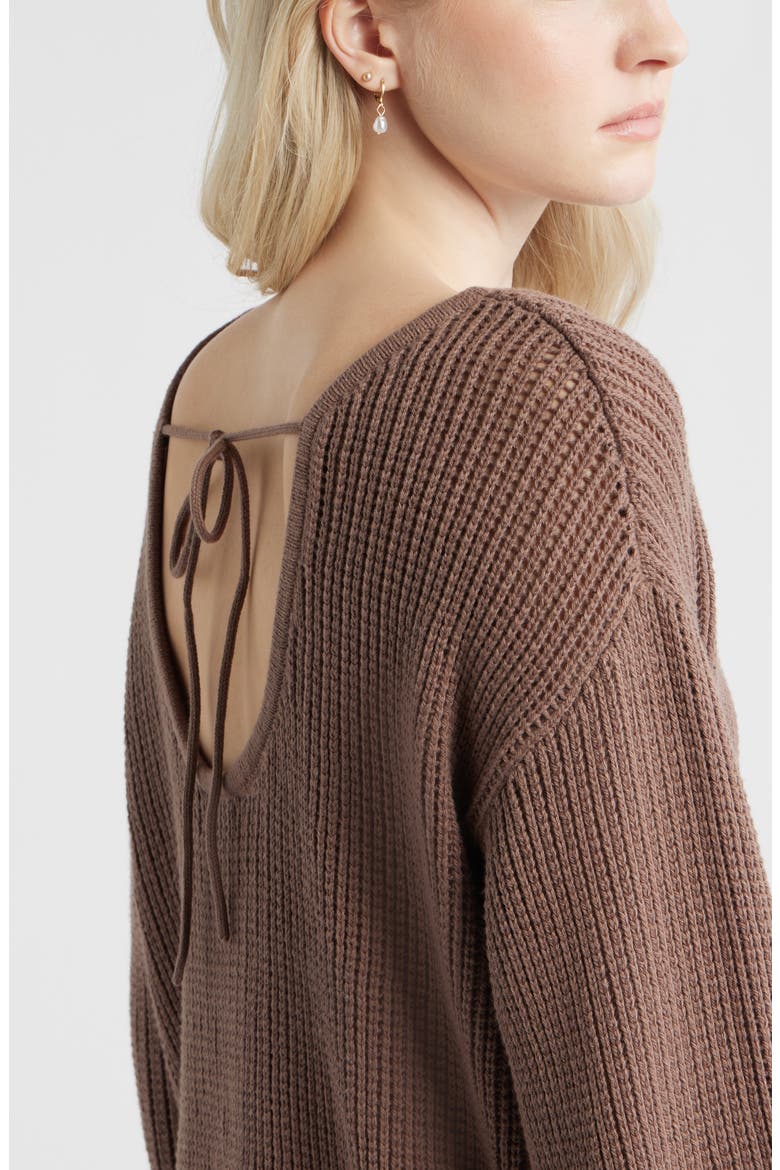 Cotton Open Stitch Sweater, Alternate, color, BROWN QUARTZ