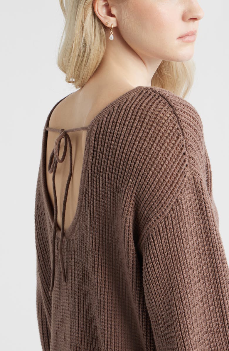 BP. Cotton Open Stitch Sweater, Alternate, color, Brown Quartz