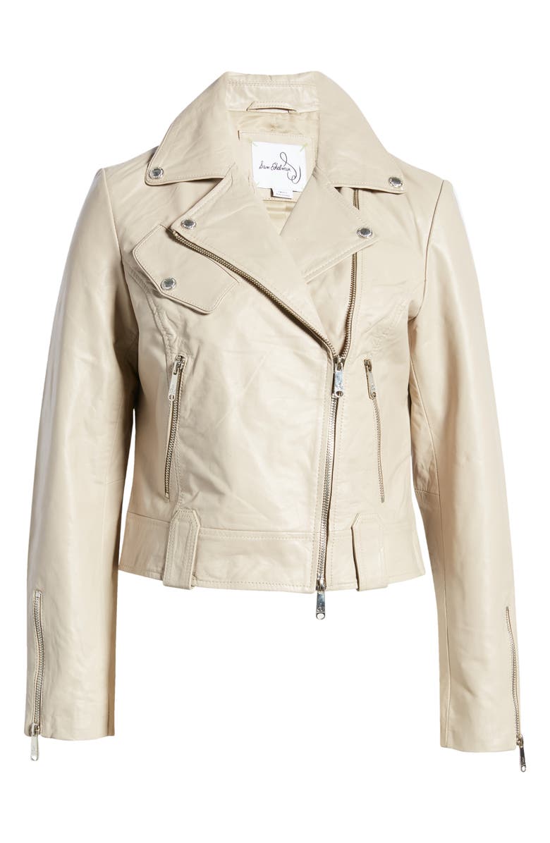 Sam Edelman Leather Moto Jacket, Alternate, color, Dune