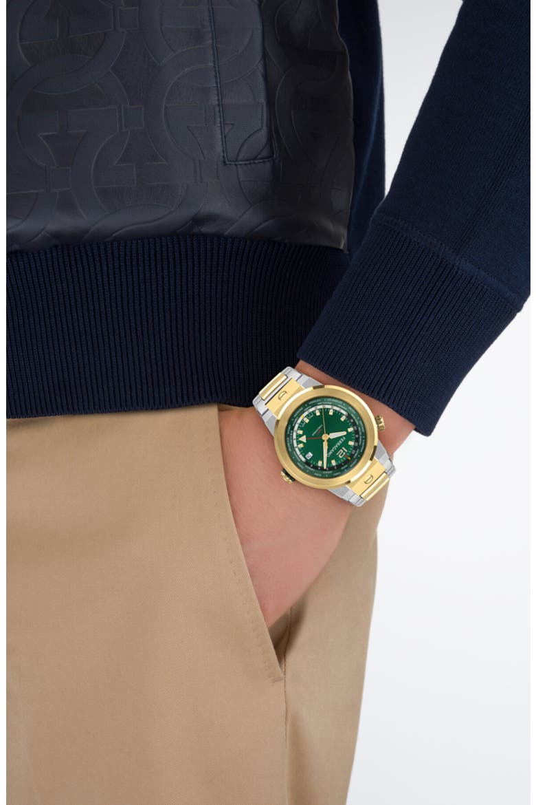 F-80 GMT Worldtime Bracelet Watch, Alternate, color, TWO TONE
