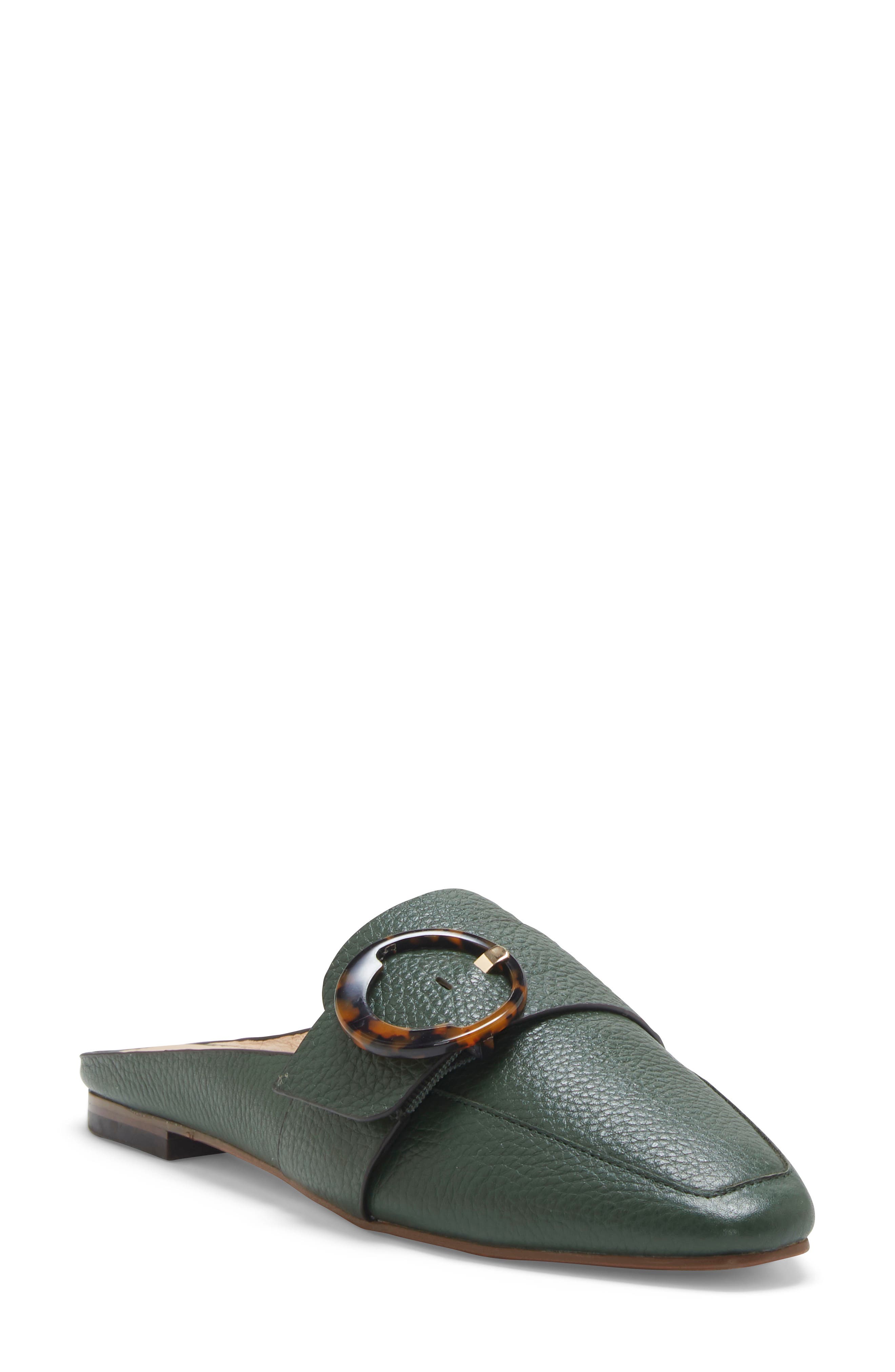 Brileigh Buckle Mule, Main, color, MALACHITE LEATHER