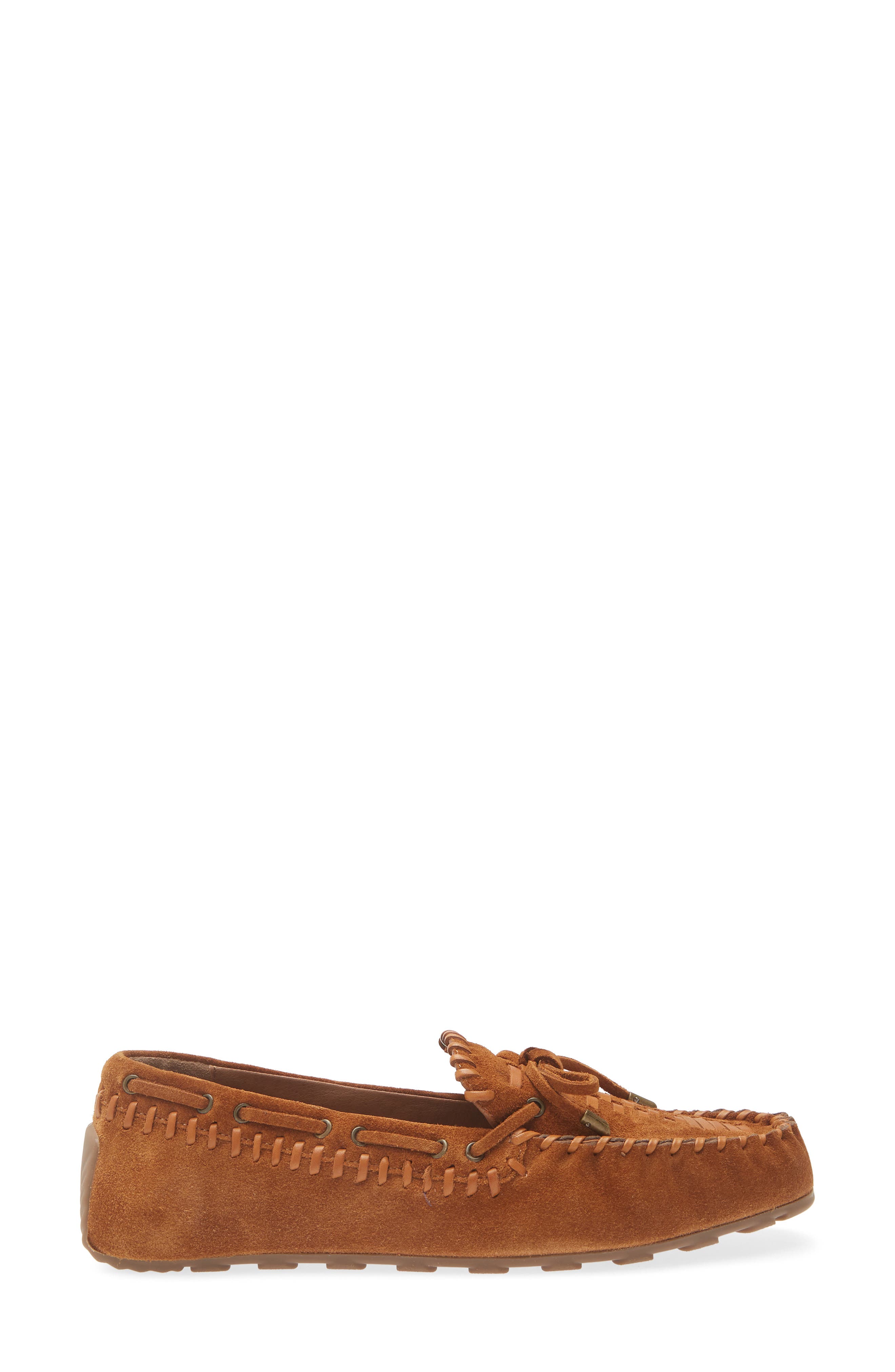 Sandy Beaded Boat Shoe, Alternate, color, COGNAC SUEDE