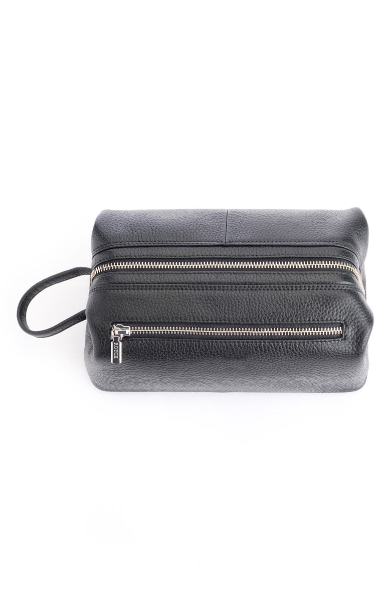 ROYCE New York Leather Toiletry Bag, Alternate, color, Black