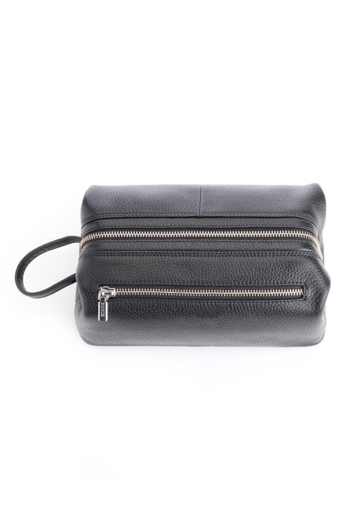 Royce New York Leather Toiletry Bag In Black