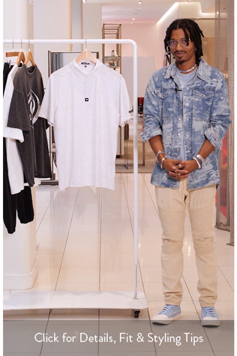 White Bloom Floral Performance Golf Polo video