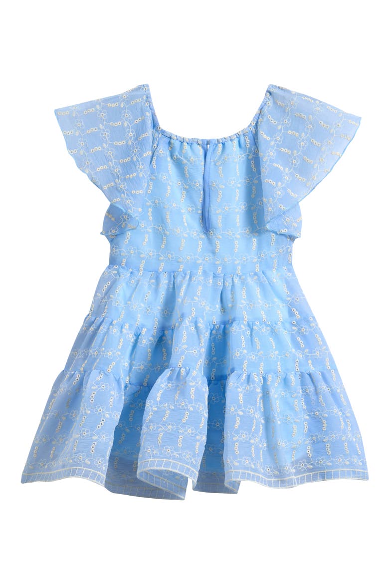Kids' Eyelet Tiered Dress, Alternate, color, BLUE