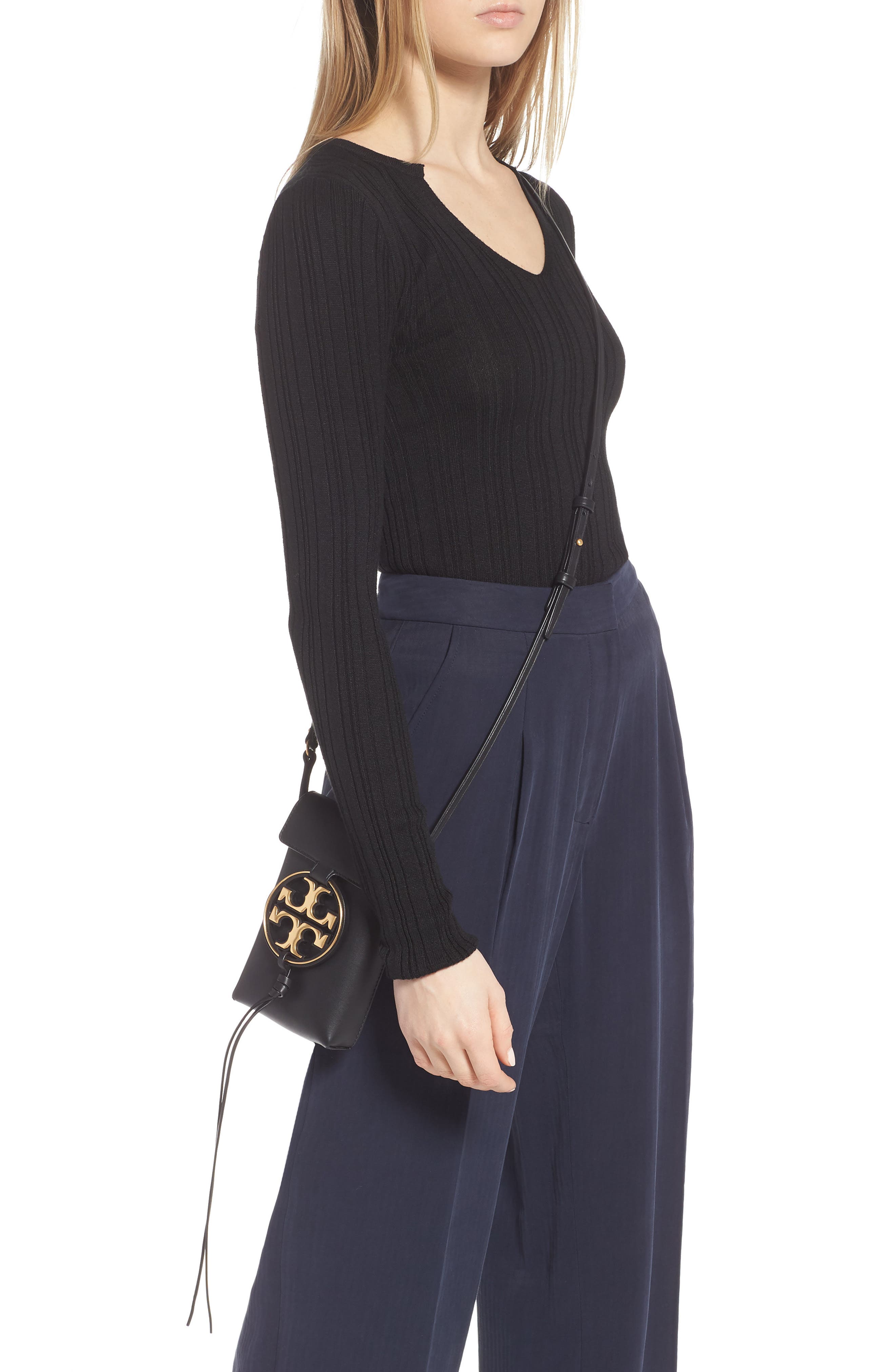 Tory Burch Miller Leather Phone Crossbody Bag, Alternate, color, 