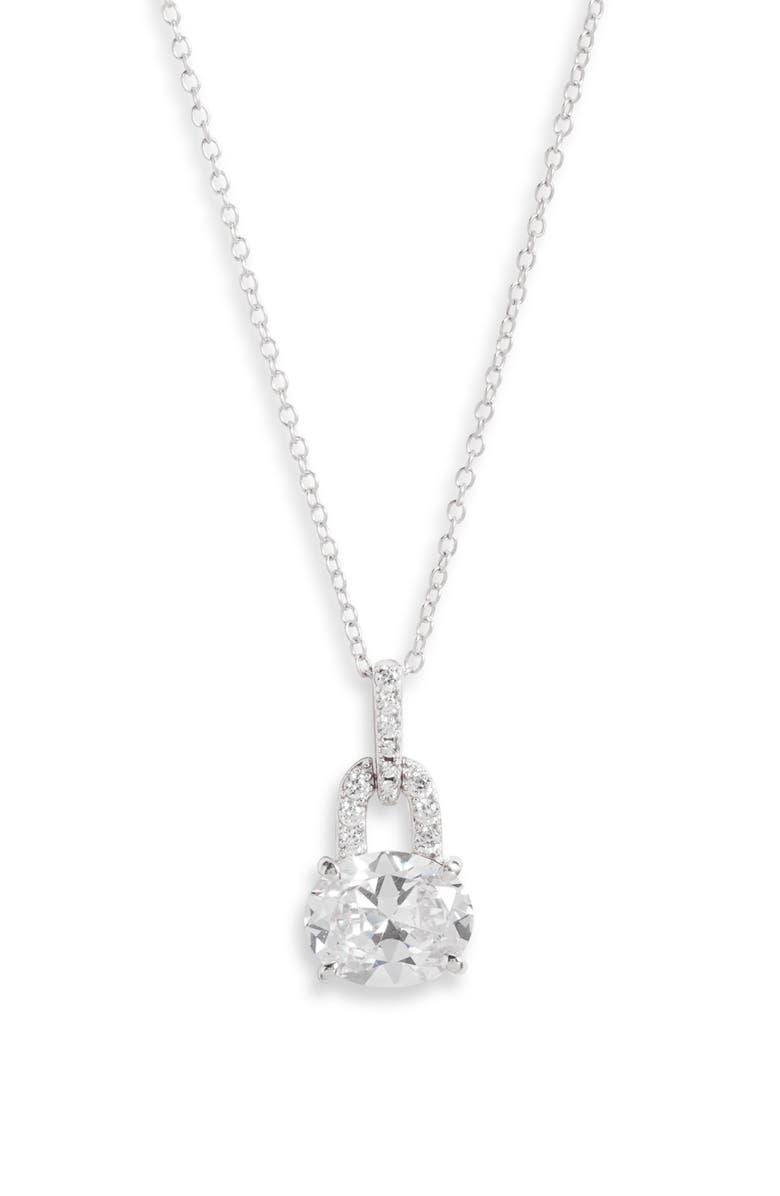 Nordstrom Delicate Cubic Zirconia Pendant Necklace, Main, color,