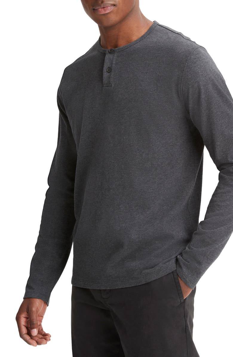 Vince Long Sleeve Sueded Jersey Henley, Alternate, color,