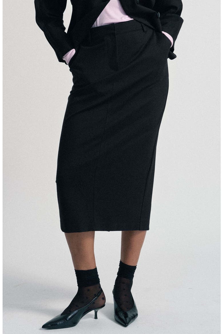Abi Midi Pencil Skirt, Main, color, BLACK