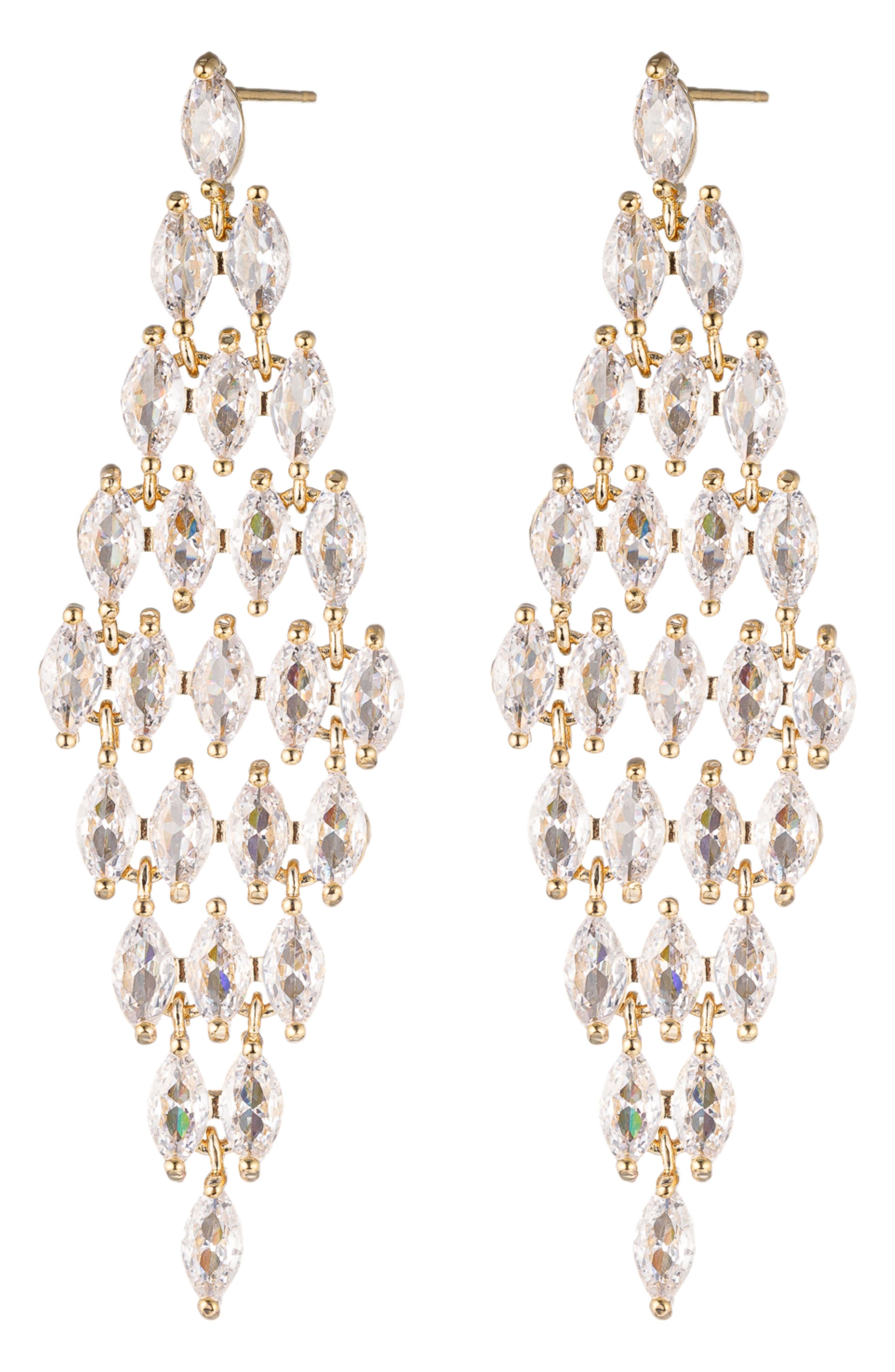 EYE CANDY LOS ANGELES Karla CZ Chandelier Drop Earrings