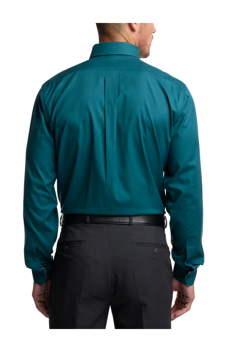 Paul Fredrick Non Iron Pinpoint Oxford Weave Dress Shirt with Trim, Alternate, color, Dark Teal