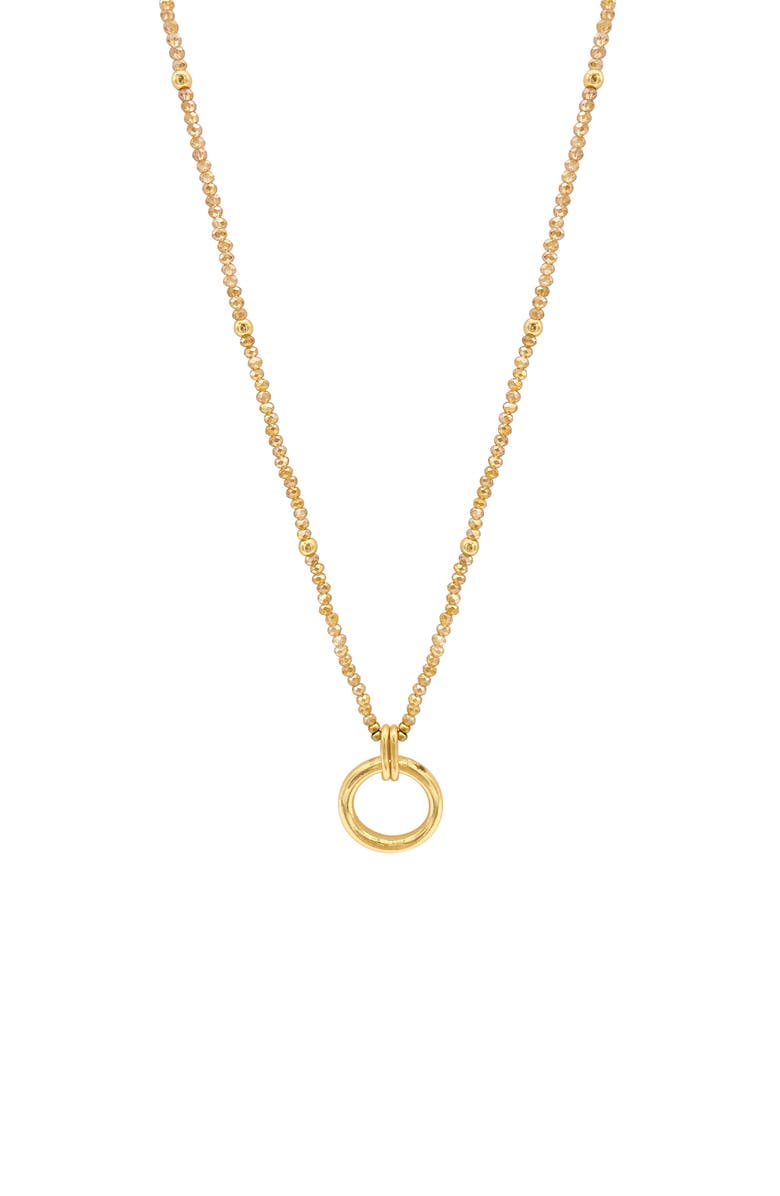 Adornia Circular Pendant Necklace, Alternate, color, Gold