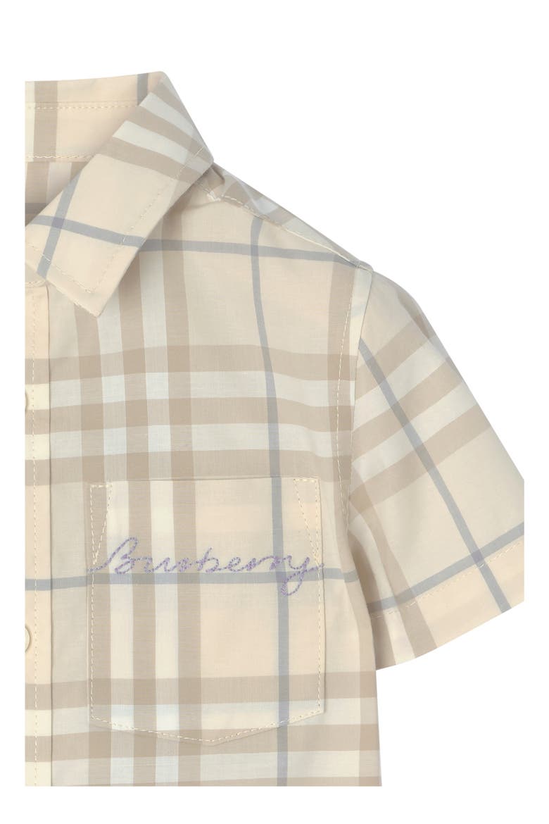 Check Cotton Shirt, Alternate, color, Sesame beige