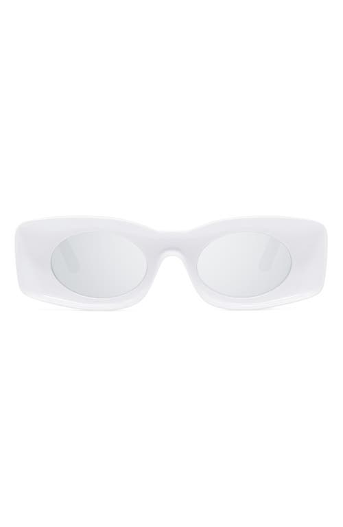 Loewe Paula's Ibiza Original 49mm Small Rectangular Sunglasses In White