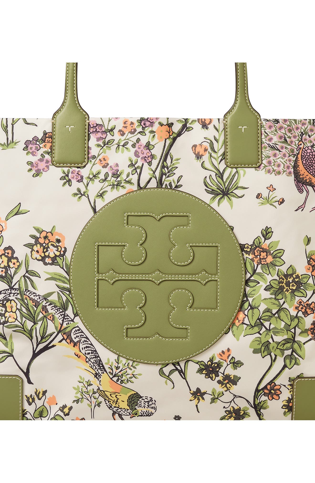 Tory Burch Ella Floral Print Tote, Alternate, color, Winter Sage