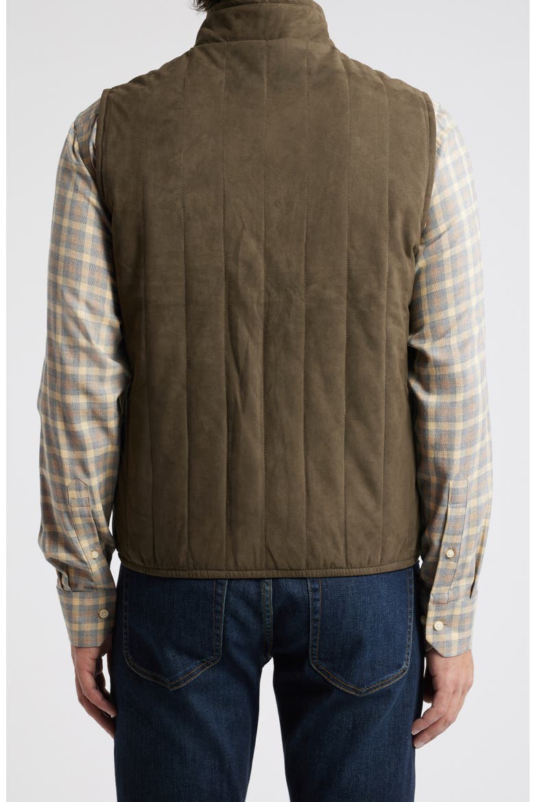 Faux Suede Quilted Vest, Alternate, color, COFFEE