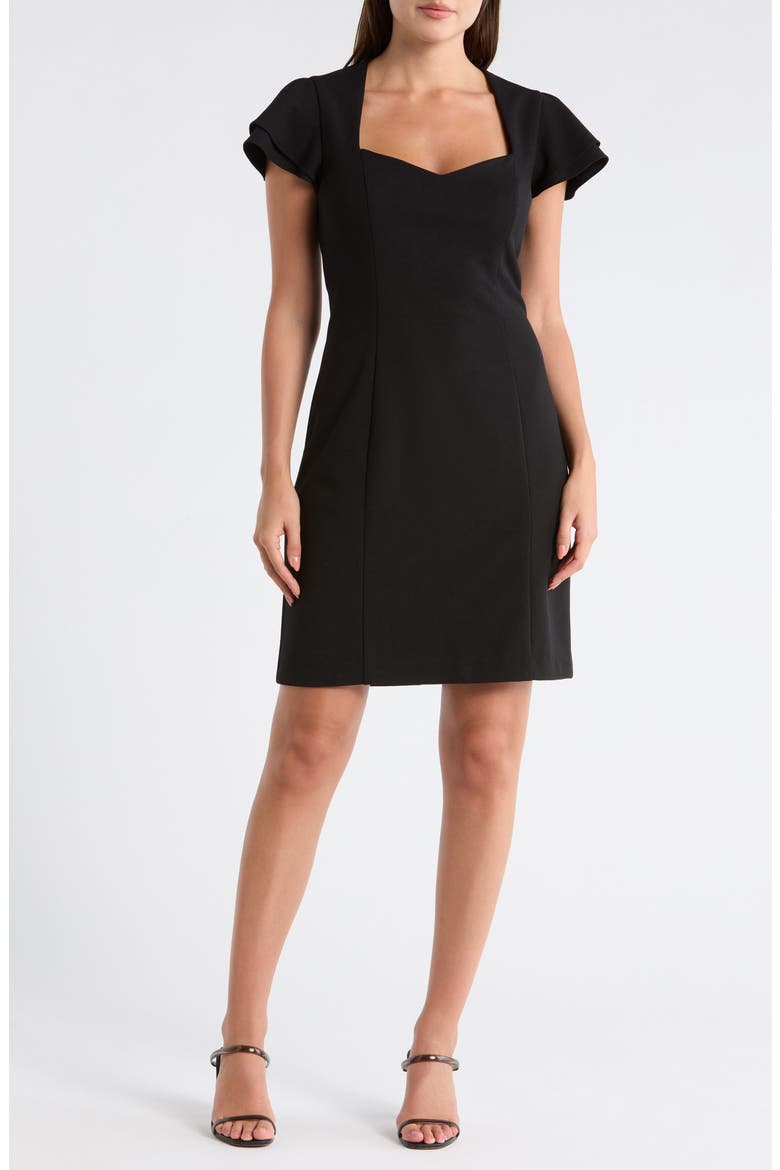 Sweetheart Neck Minidress, Main, color, BLACK
