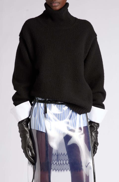 Wool, Cashmere & Mohair Turtleneck Sweater