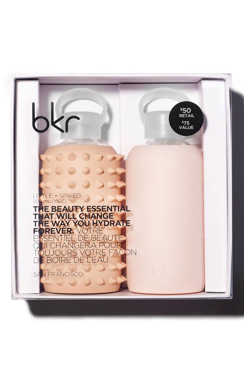 bkr <sup>®</sup> Spiked Naked & Tutu 16-Ounce Glass Water Bottle Duo, Alternate, color, 