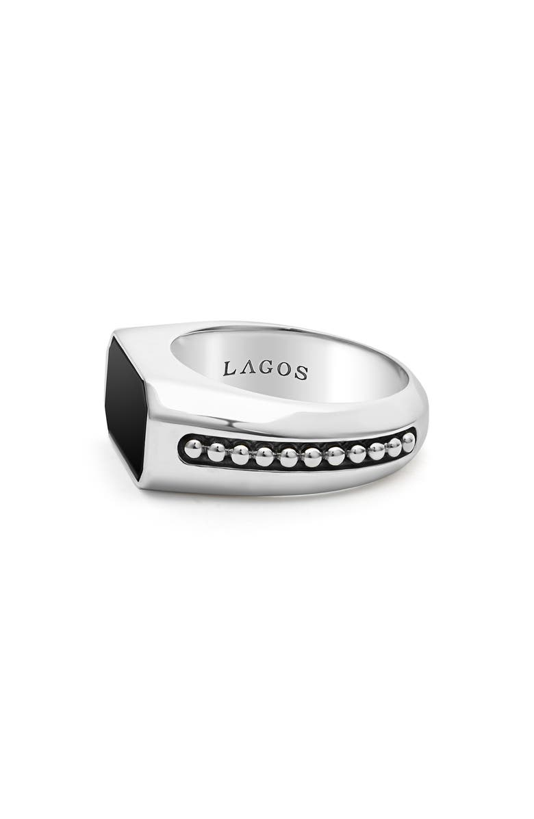 LAGOS Men's Anthem Onyx Signet Ring, Alternate, color, Onyx / Silver