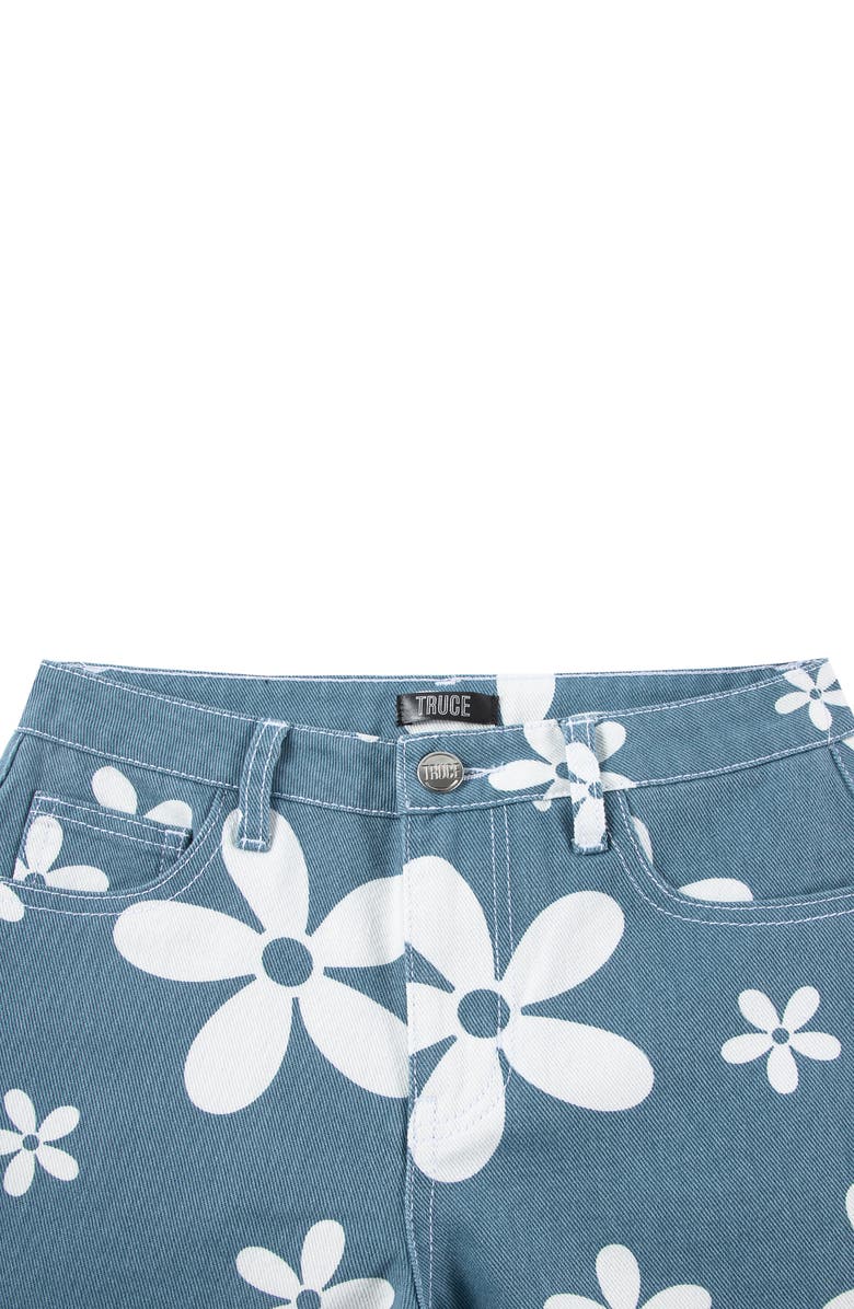 Truce Kids' Floral Print Wide Leg Jeans, Alternate, color, 