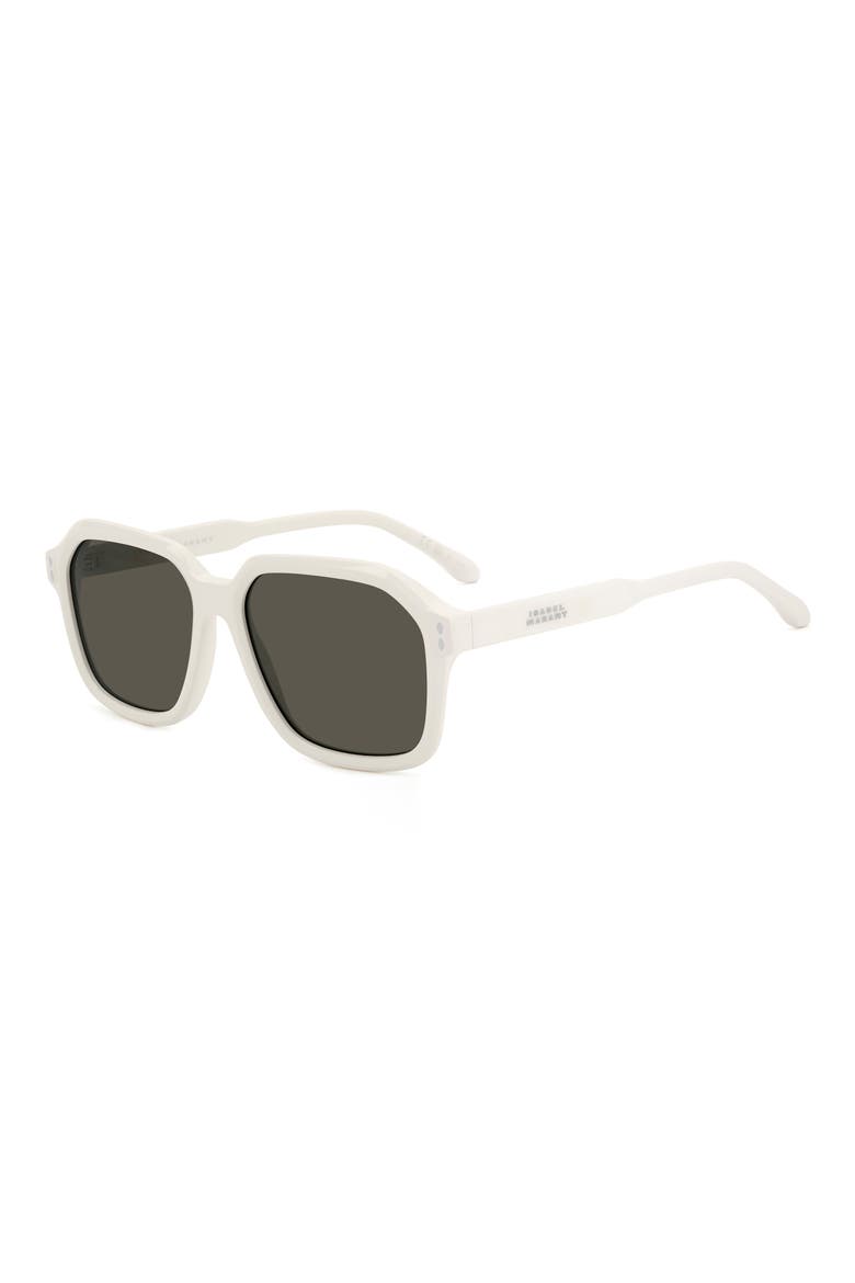56mm Sqaure Sunglasses, Alternate, color, IVORY