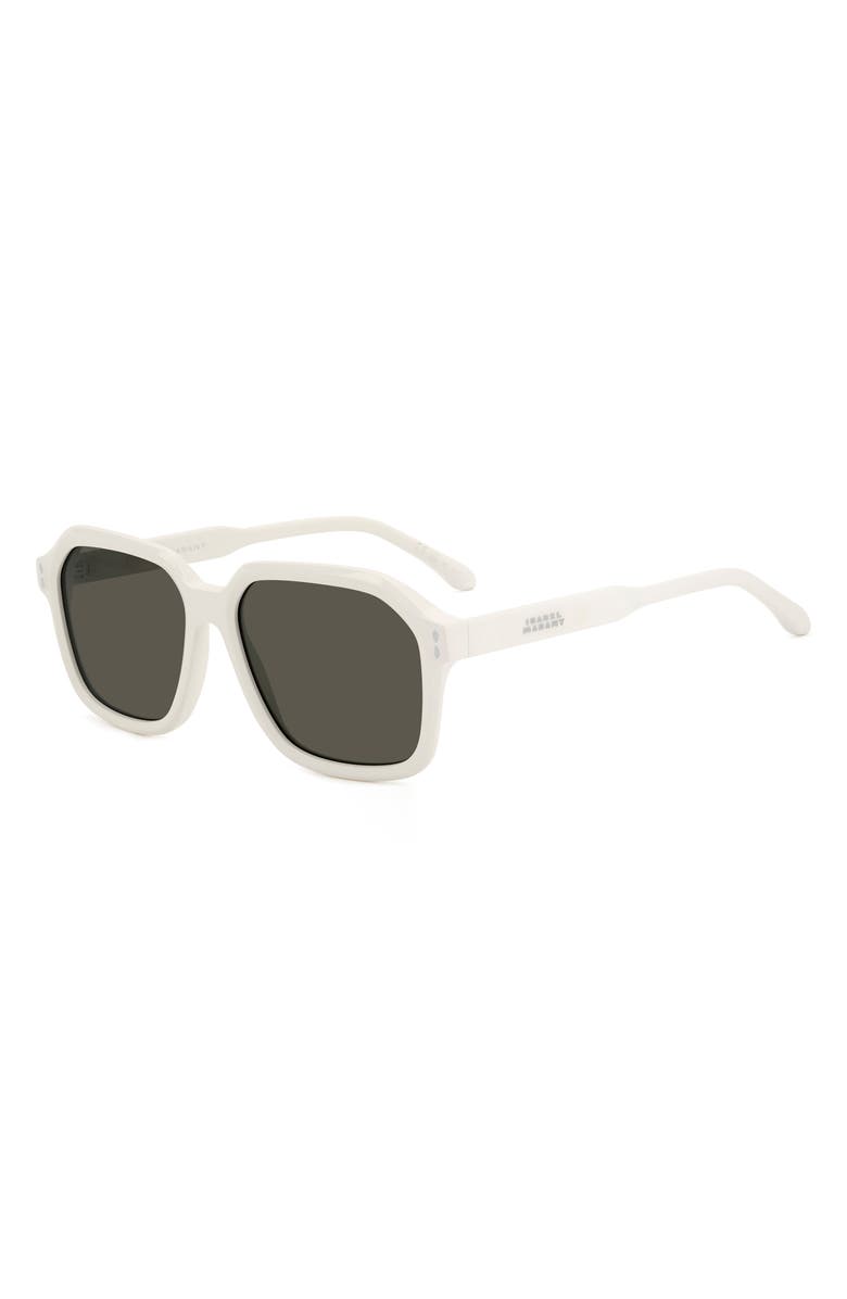 Isabel Marant 56mm Sqaure Sunglasses, Alternate, color, Ivory