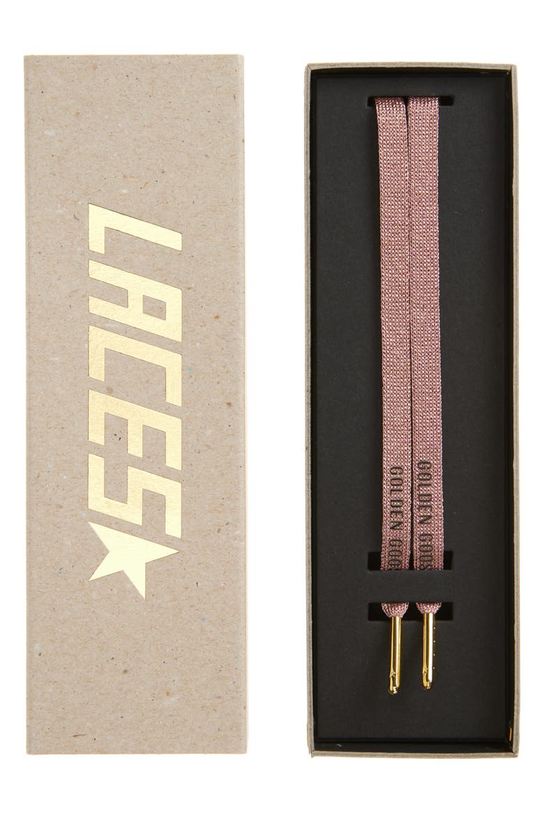 Golden Goose Logo Shoelaces, Main, color, Salmon