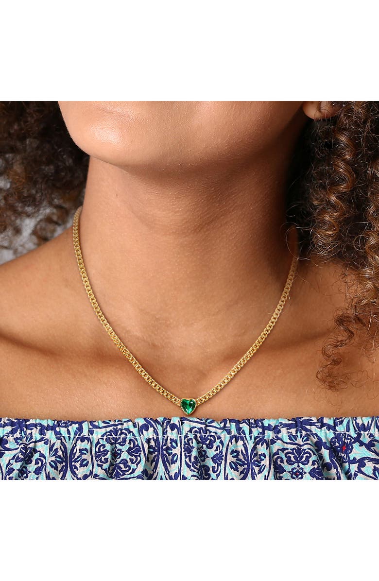 DELMAR Heart-Cut Cubic Zirconia Necklace, Alternate, color,