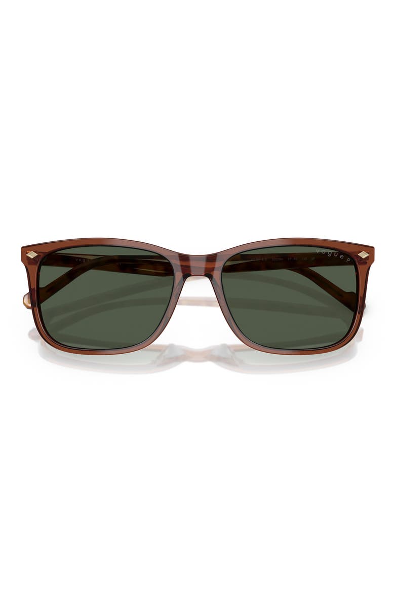 57mm Pillow Sunglasses, Alternate, color, TRANSPARENT BROWN