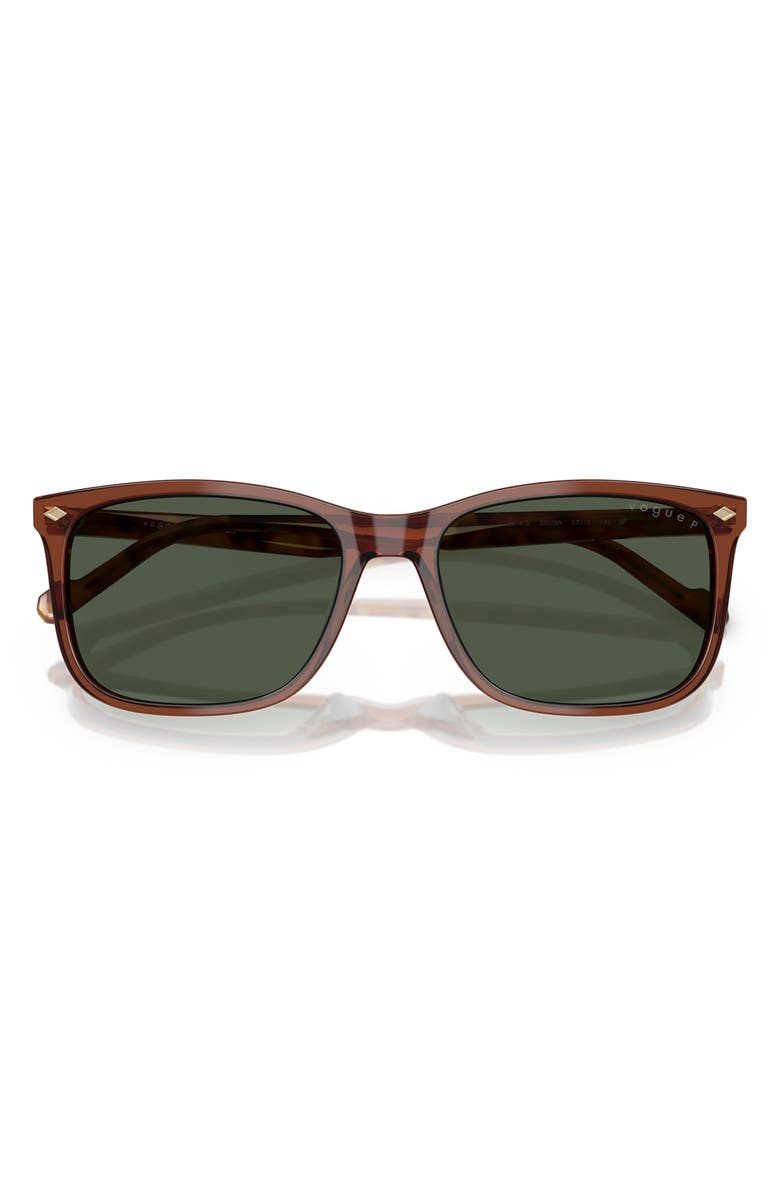 VOGUE 57mm Pillow Sunglasses, Alternate, color, Transparent Brown