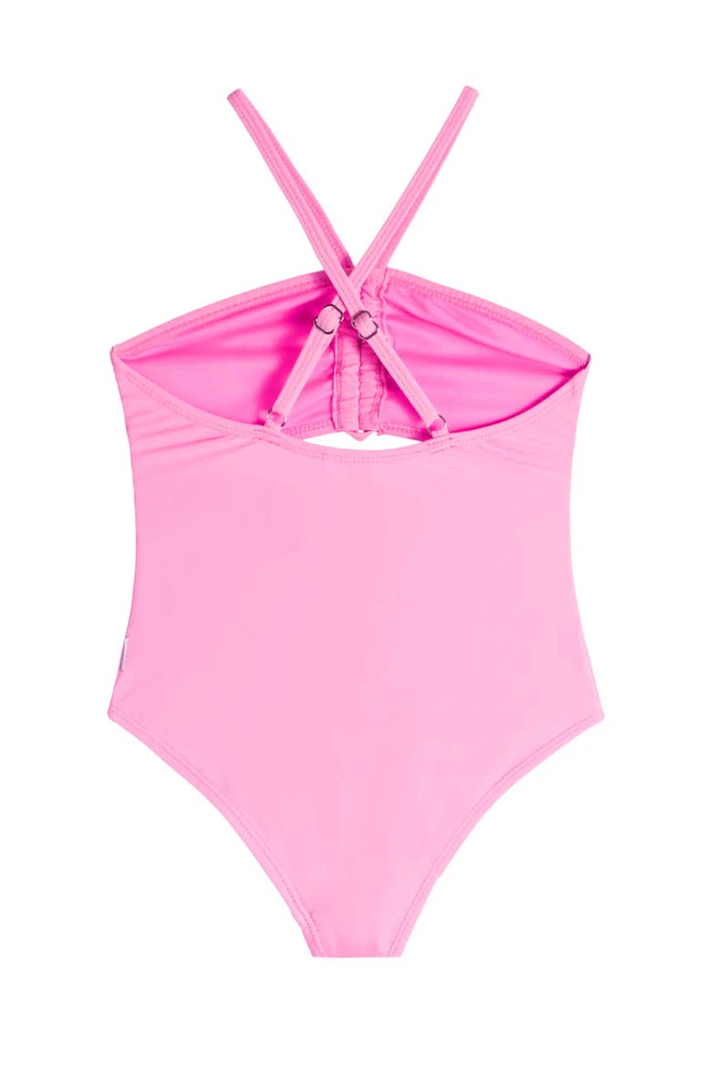 Rosette Halter One Piece Swimsuit, Alternate, color, Angel Pink
