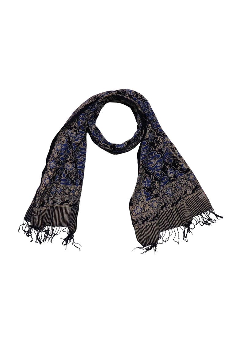 Handmade Batik Scarf, Main, color, Midnight Autumn