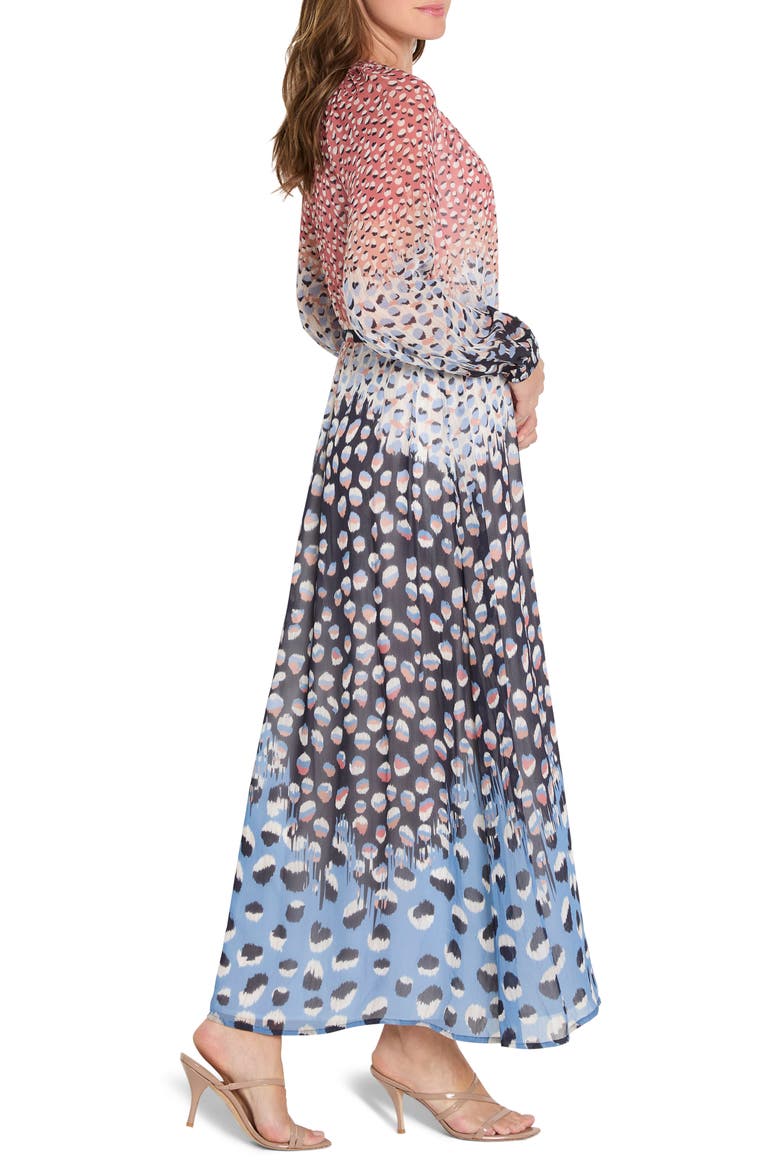 Blue Dahlia Long Sleeve Maxi Dress, Alternate, color, BLUE MULTI