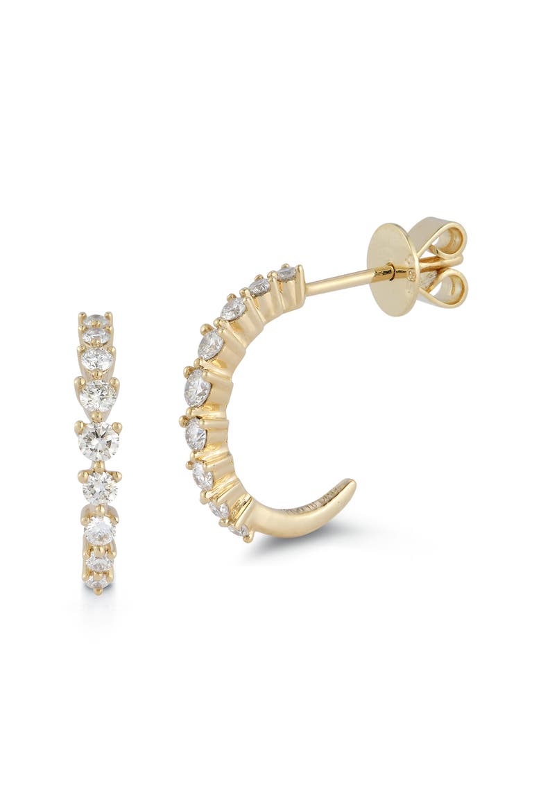 Vivian Lily Diamond Huggie Hoop Earrings, Main, color, YELLOW GOLD