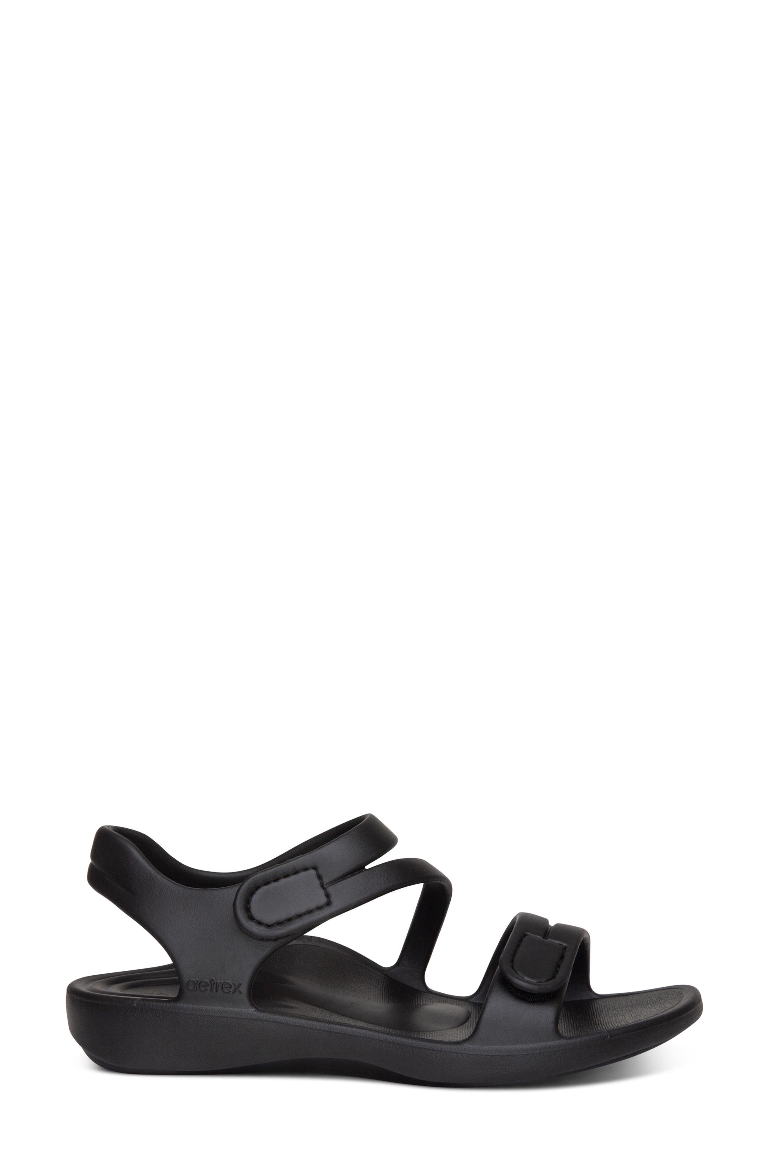 Jillian Waterproof Sandal, Alternate, color, BLACK RUBBER