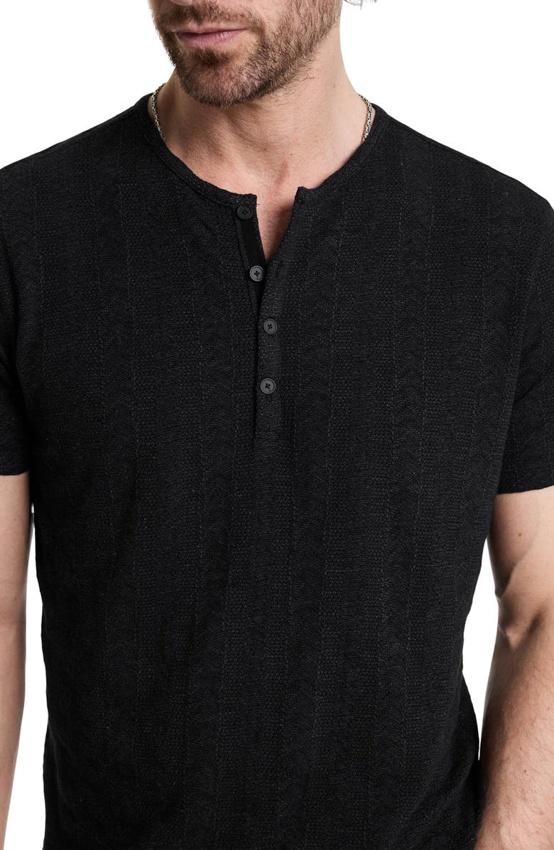 John Varvatos Madoc Texture Stripe Short Sleeve Henley, Alternate, color, 