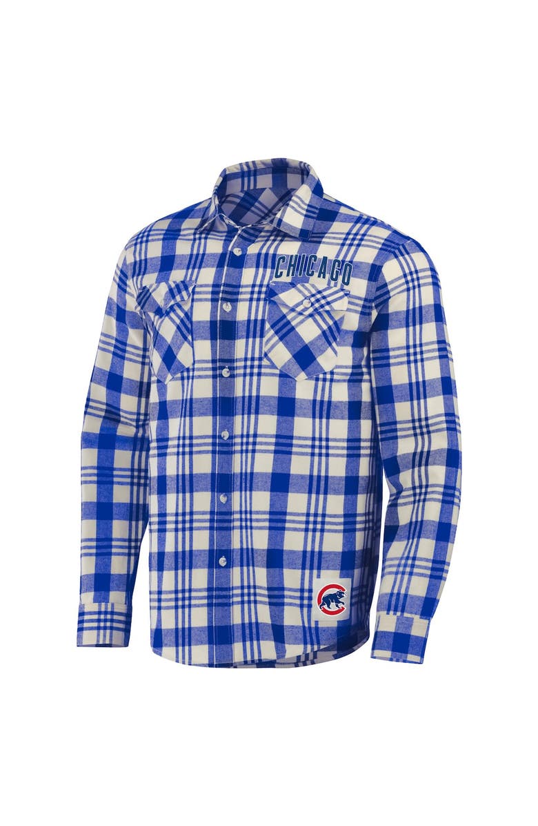 Darius Rucker Collection by Fanatics Men's Darius Rucker Collection by Fanatics Royal Chicago Cubs Plaid Flannel Button-Up Shirt, Alternate, color, Royal