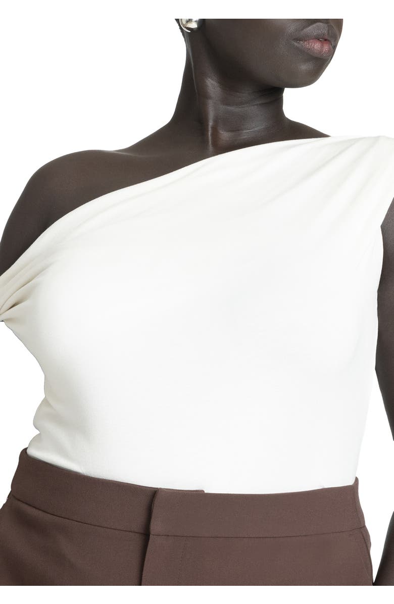 ELOQUII Asym Twist Sleeve Top, Main, color, Tofu